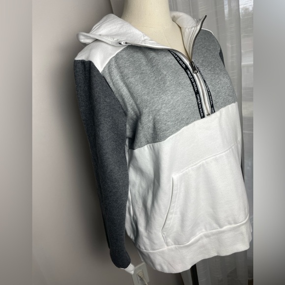 Cirque Du Soleil 1/4 Zip Fleece Hoodie Sweatshirt White & Gray Size Small - Picture 4 of 7